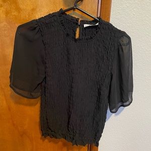 NWOT Abercrombie Smocked Top Black Medium